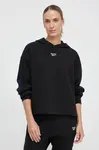 Mikina Reebok dámská, černá barva, s kapucí, hladká