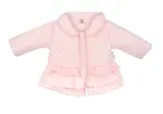 Baby Nellys Kojenecká přechodová bundička  s volánky, světle růžová, vel. 62