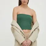 Top By Malene Birger dámský, zelená barva, španělský výstřih