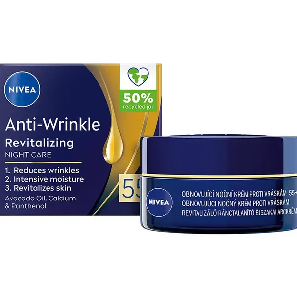 Nivea Anti-Wrinkle 55+ obnovující noční krém proti vráskám 50 ml