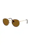 Sluneční brýle Ray-Ban ROUND METAL hnědá barva, 0RB3447
