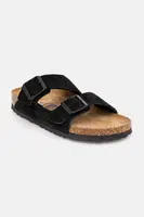 Semišové pantofle Birkenstock Arizona SFB dámské, černá barva, 951323