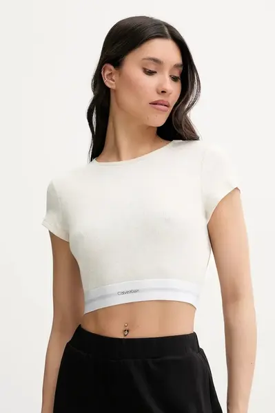 Tričko Calvin Klein Underwear béžová barva, LV00QS7349