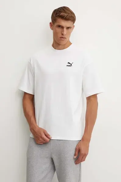 Bavlněné tričko Puma BETTER CLASSICS bílá barva, s aplikací, 679188