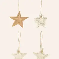 Ozdobný přívěsek Calma House Star Christmas 4-pack 10 cm béžová barva