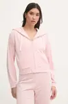 Pyžamová mikina Juicy Couture LIV RIB VELOUR HOODIE