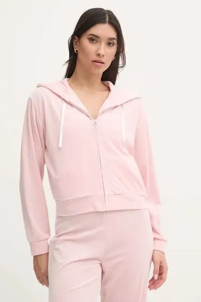 Pyžamová mikina Juicy Couture LIV RIB VELOUR HOODIE