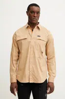 Košile Columbia Landroamer Twill pánská, hnědá barva, regular, s klasickým límcem, 2120581
