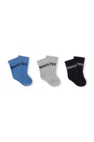Kojenecké ponožky BOSS 3-pack modrá barva, J51745