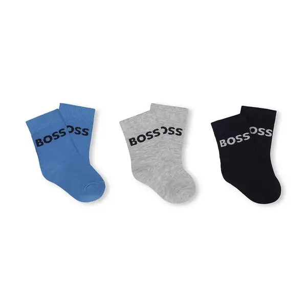 Kojenecké ponožky BOSS 3-pack modrá barva, J51745