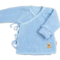 Baby Nellys Kojenecký svetřík, rostoucí, na zavazování na boku - modrá, vel.  62/68