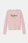 Dětské bavlněné tričko s dlouhým rukávem Pepe Jeans TIANNE růžová barva, PG503107