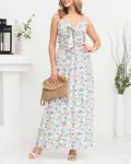Resti White floral maxi dress with straps - Clothing