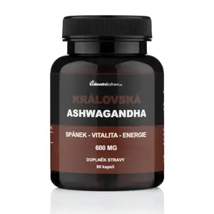 Království zdraví Královská Ashwagandha 600 mg, extrakt z Ašvagandy s 5 % withanolidů, 60 kapslí