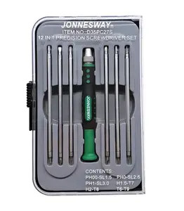 Sada šroubováků na jemnou mechaniku (PH, PL, TORX, IMBUS),12 variant - JONNESWAY D35PC27S
