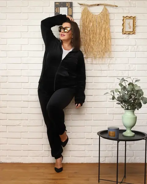Resti Black women's tracksuit set PLUS SIZE