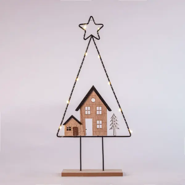 Drátěná dekorace s LED, assort