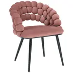 Novel ŽIDLE S PODRUČKAMI, železo, samet, růžová, černá