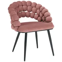 Novel ŽIDLE S PODRUČKAMI, železo, samet, růžová, černá