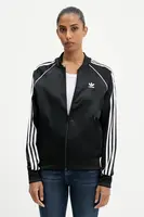 Mikina adidas Originals SST SATIN dámská, černá barva, s aplikací, JZ6733