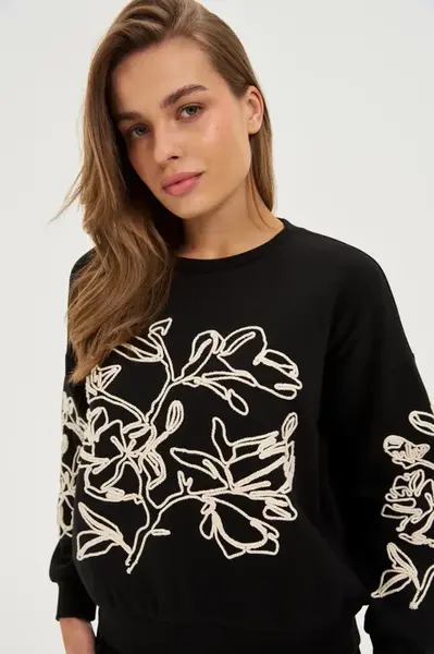 Marisse WOMEN'S SWEATSHIRT Z-BL-4817 BLACK