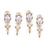 Brass Micro Pave Cubic Zirconia Links Connectors