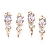 Brass Micro Pave Cubic Zirconia Links Connectors