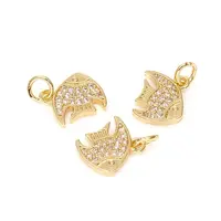 Brass Micro Pave Cubic Zirconia Pendants