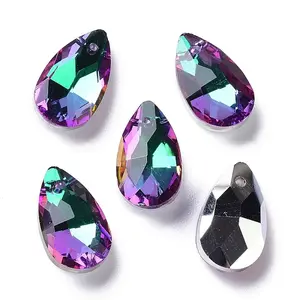 Faceted Teardrop Glass Pendants