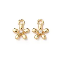 Brass Micro Pave Cubic Zirconia Pendants