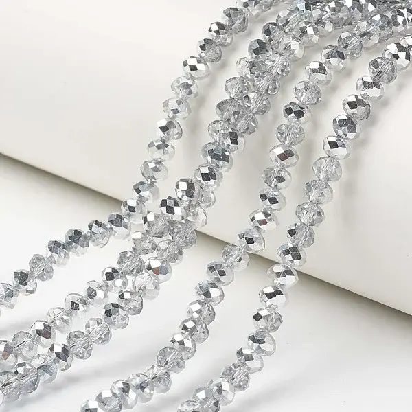 Electroplate Transparent Glass Beads Strands