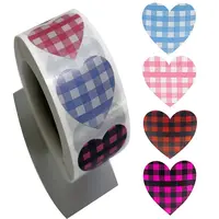 Heart with Tartan Paper Stickers