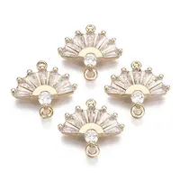 Brass Micro Pave Cubic Zirconia Links Connectors