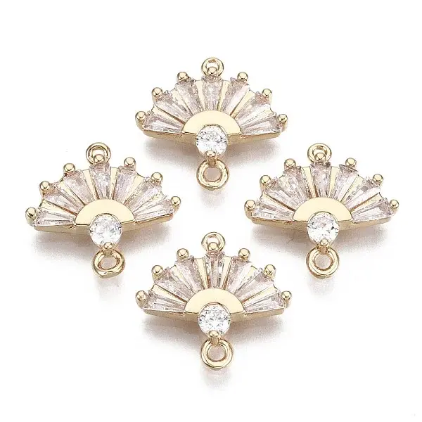 Brass Micro Pave Cubic Zirconia Links Connectors