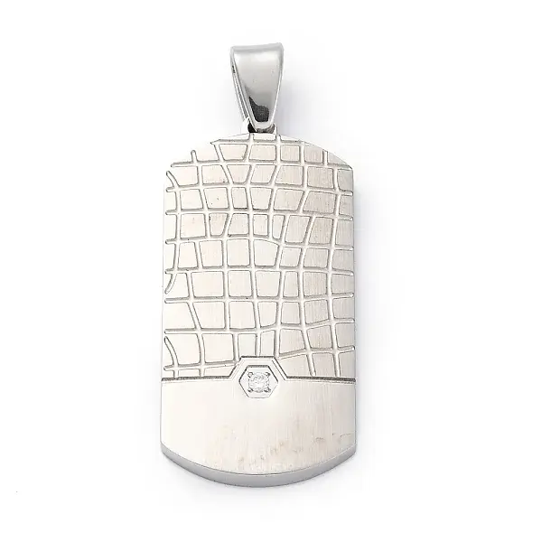 304 Stainless Steel Micro Pave Cubic Zirconia Pendants