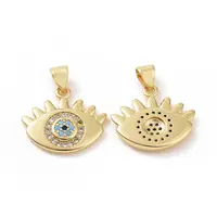 Brass Micro Pave Cubic Zirconia Pendants