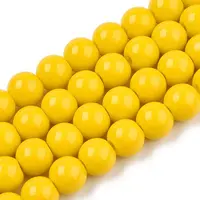 Opaque Solid Color Glass Beads Strands