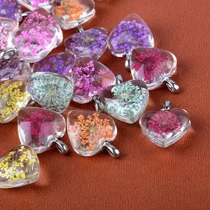 Heart Alloy Glass Pendants