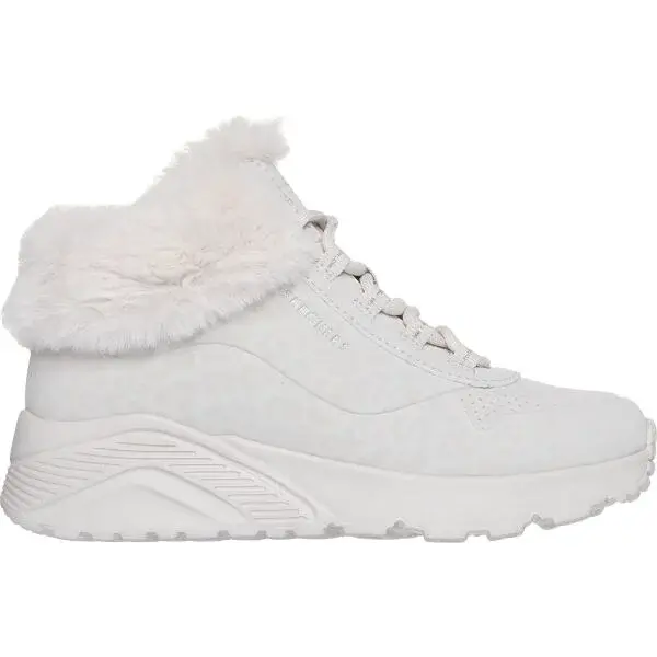 Skechers UNO LITE - COZY LEOPARD Dívčí zimní obuv, šedá, velikost