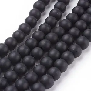 Synthetic Black Stone Beads Strands