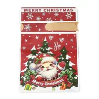 Christmas Santa Claus Plastic Packing Pouches Drawstring Bags