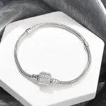 Brass Micro Pave Clear Cubic Zirconia Link Bracelets