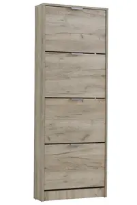 Výklopný botník 4-dvířkový vincent - dub šedý