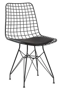 Kovová židle s polstrováním nebula - černá