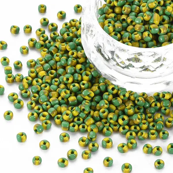 8/0 Two Tone Opaque Glass Seed Beads