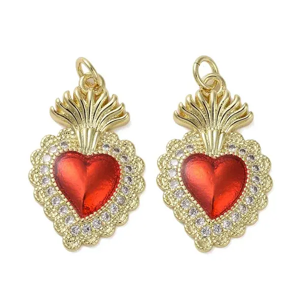 Brass Micro Pave Clear Cubic Zirconia Pendants