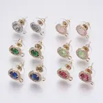 Faceted Glass Stud Earring Findings