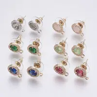 Faceted Glass Stud Earring Findings