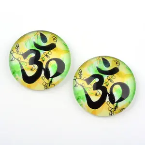 Yoga Theme Glass Cabochons