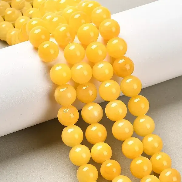 Natural Yellow Jade Beads Strands